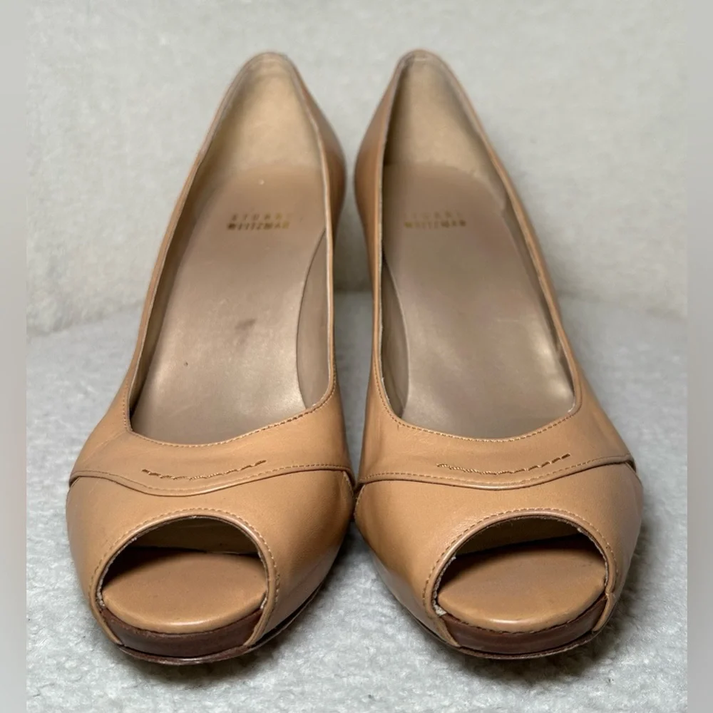 Stuart Weitzman Overit women’s high heels pumps tan brown nude neutral classic 8